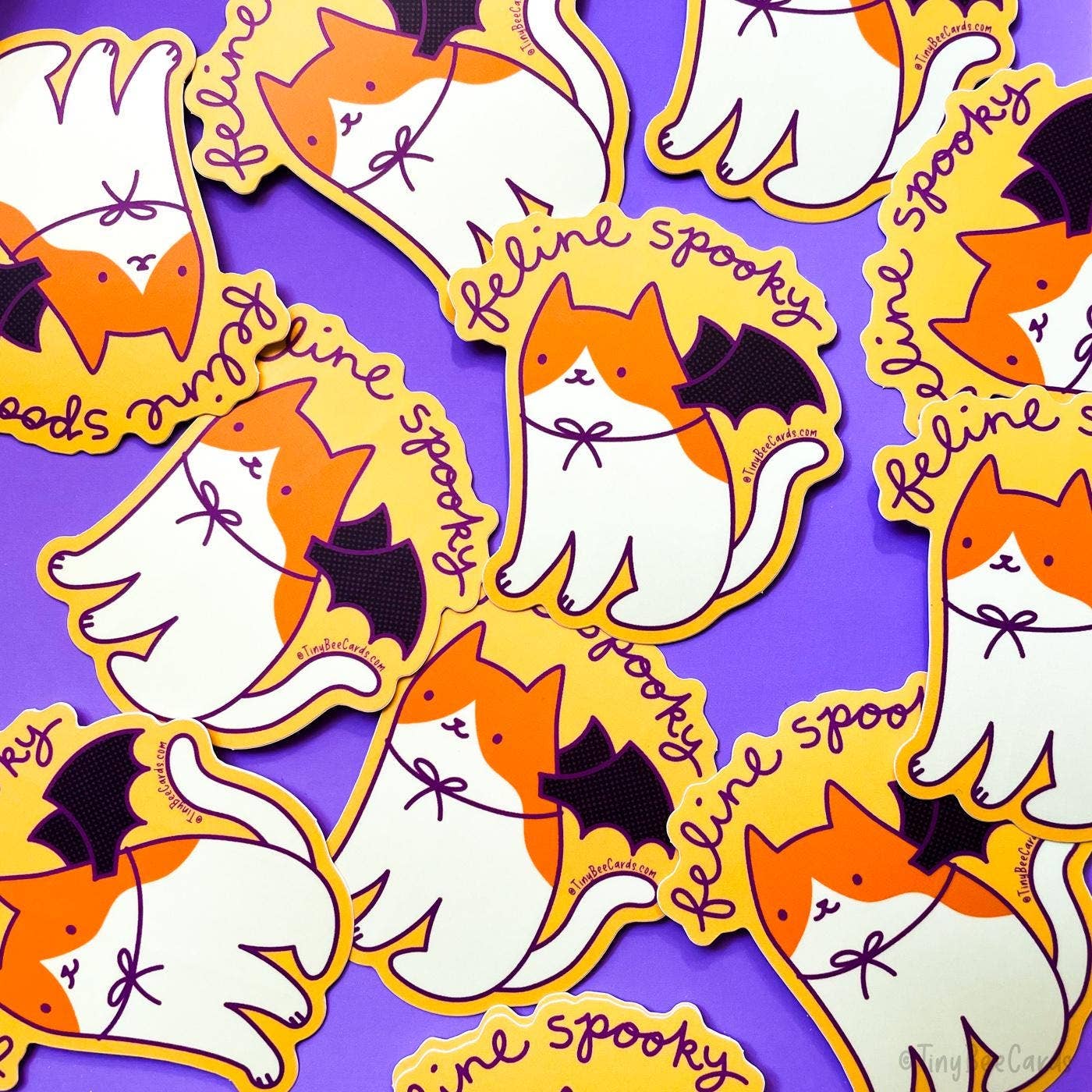 "Feline Spooky" Spooky Cat Bat Vinyl Sticker