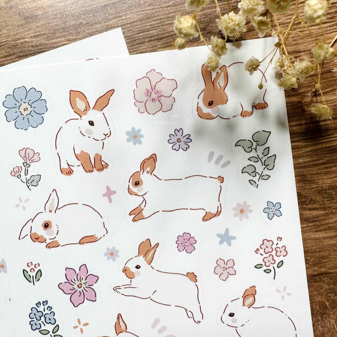 Spring Rabbit Vinyl Sticker Sheet