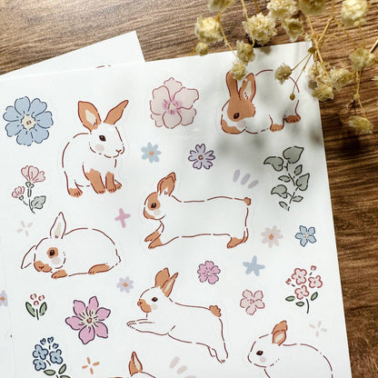 Spring Rabbit Vinyl Sticker Sheet