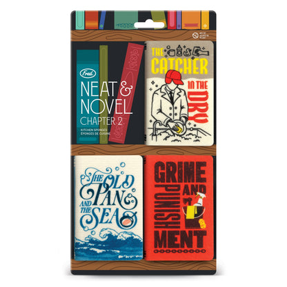 "Neat and Novel Chapter Two" - Set of 3 Punny Book Sponges