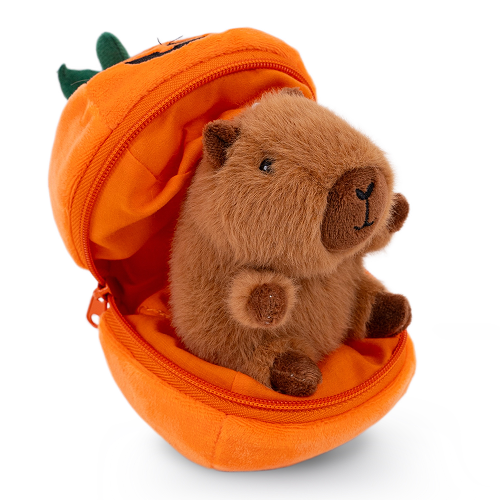 6" Halloween Pumpkin Capybara Zip-Up Plush