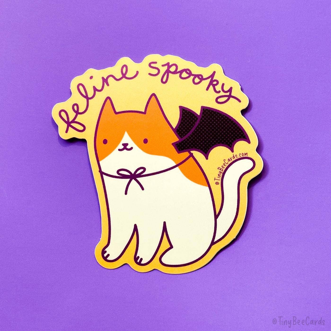 "Feline Spooky" Spooky Cat Bat Vinyl Sticker