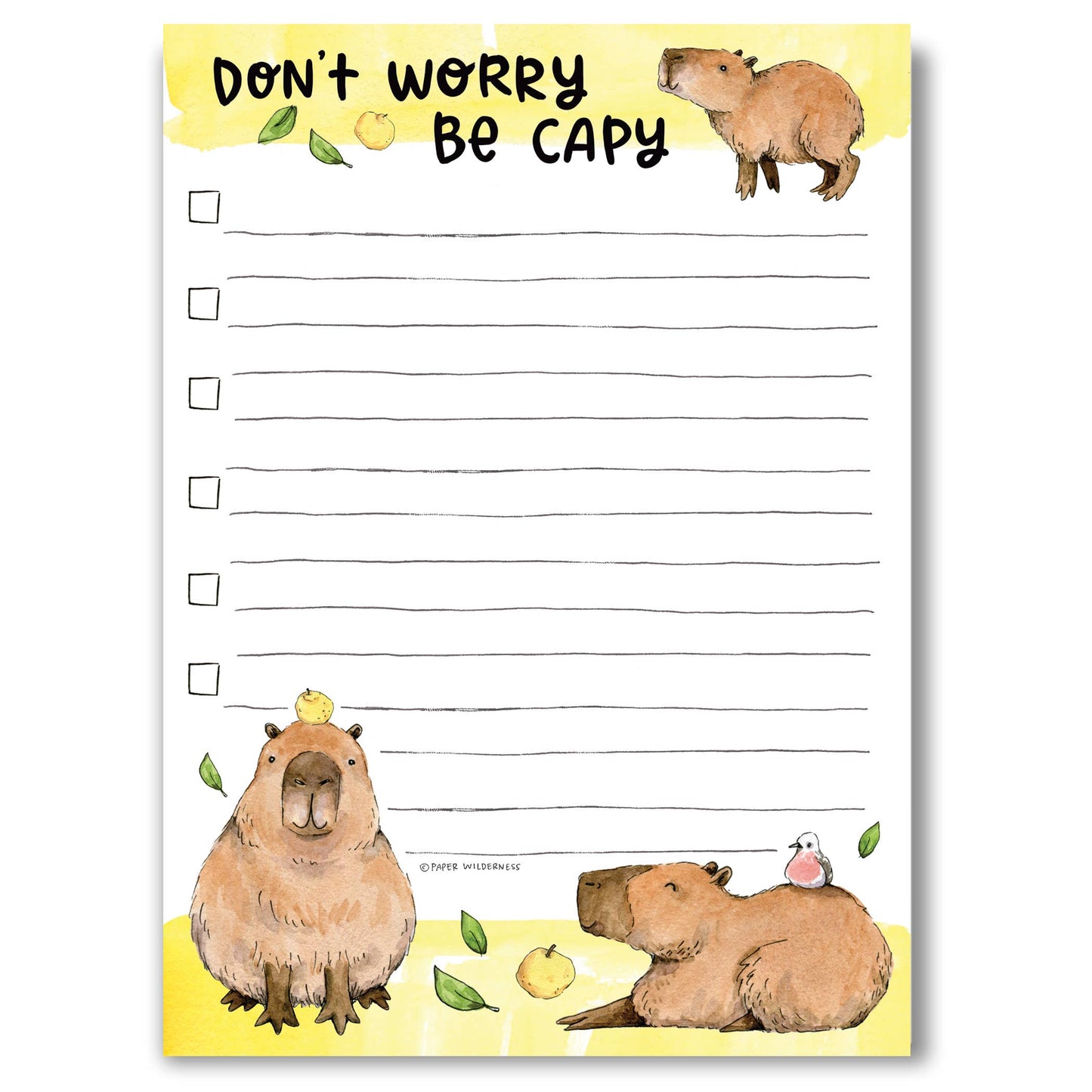 "Don't Worry Be Capy" Capybara To-Do List Notepad